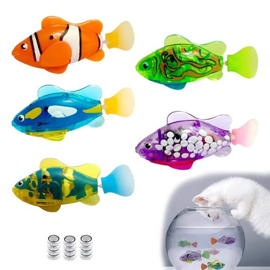 LED Inductive Interactive Cat Toy Robotic Swimming Fish