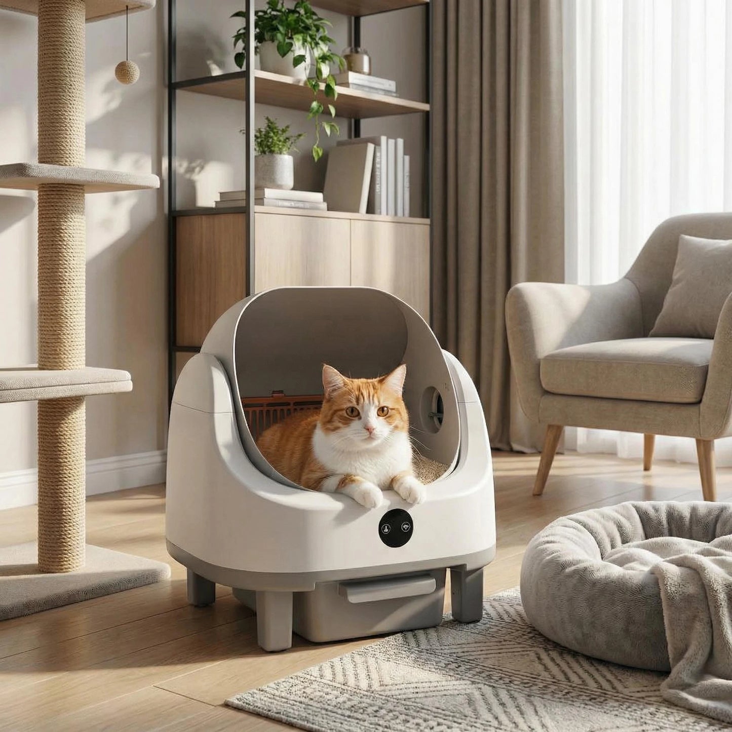 HiMISS Self Cleaning Litter Box Open Top Automatic For Multiple Cats