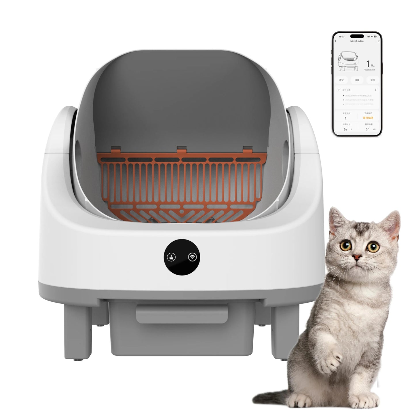 HiMISS Self Cleaning Litter Box Open Top Automatic For Multiple Cats