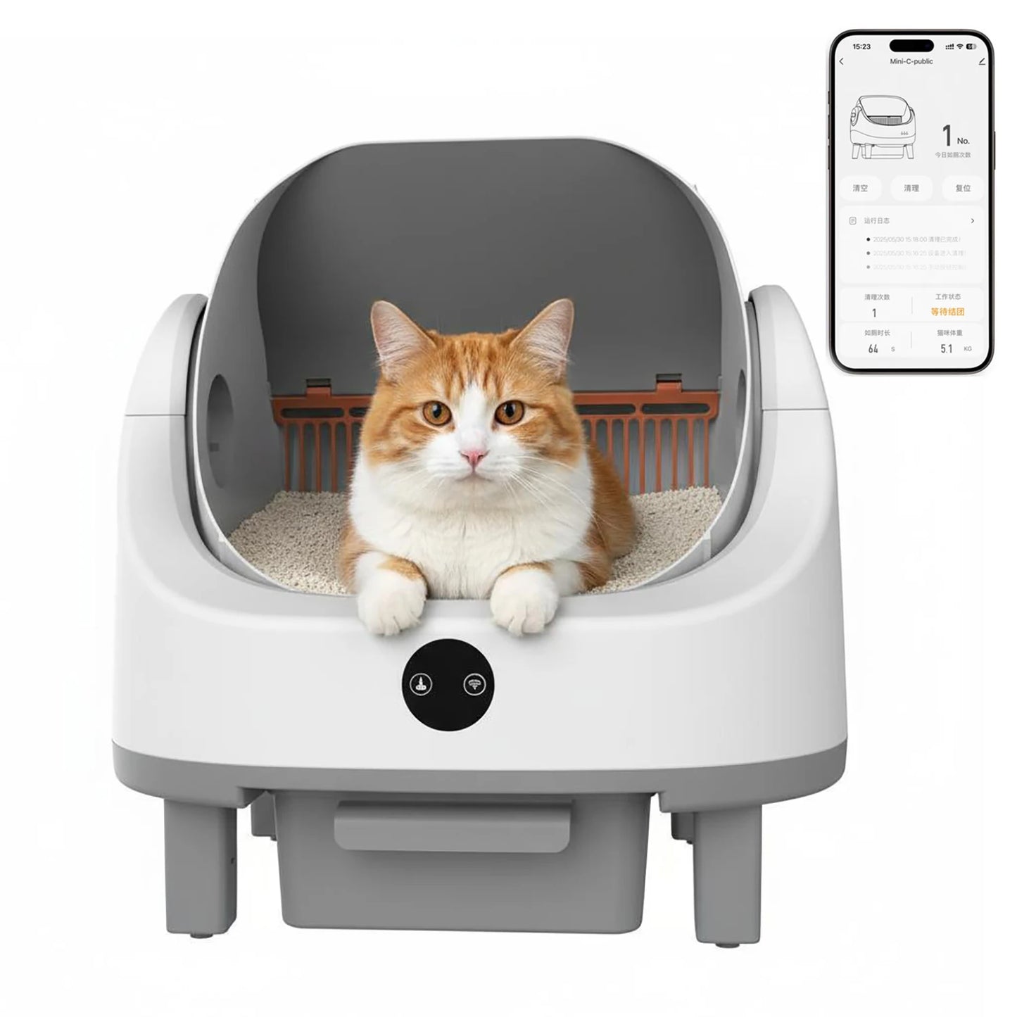HiMISS Self Cleaning Litter Box Open Top Automatic For Multiple Cats